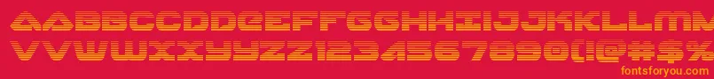 フォントSkyhawkscan – 赤い背景にオレンジの文字