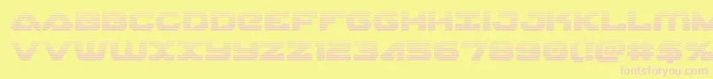Skyhawkscan-fontti – vaaleanpunaiset fontit keltaisella taustalla