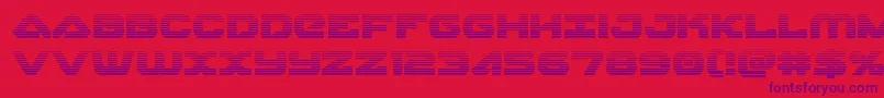フォントSkyhawkscan – 赤い背景に紫のフォント