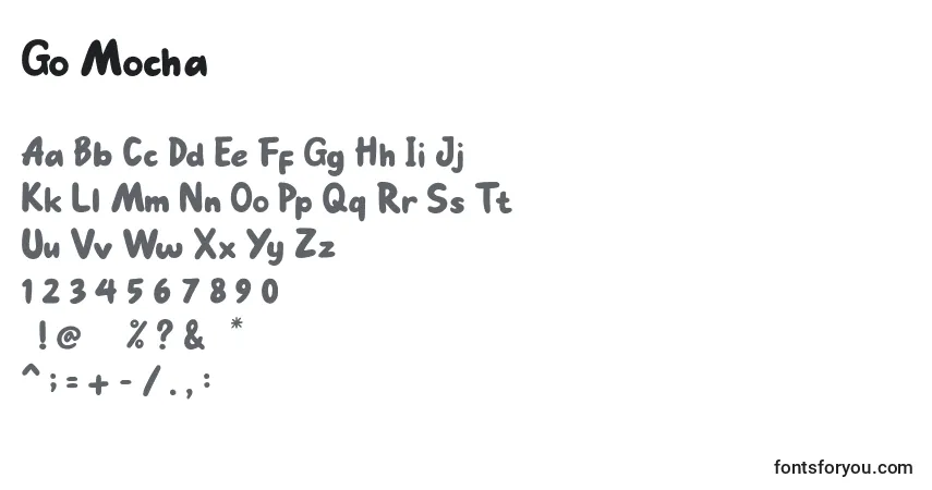 Czcionka Go Mocha – alfabet, cyfry, specjalne znaki