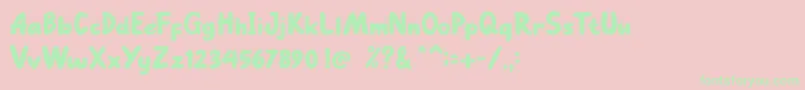 Go Mocha Font – Green Fonts on Pink Background