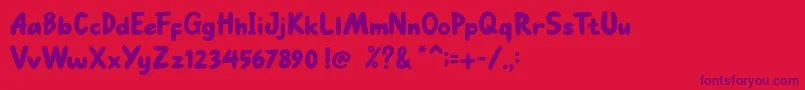 Go Mocha Font – Purple Fonts on Red Background