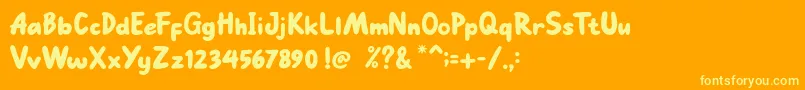 Go Mocha Font – Yellow Fonts on Orange Background