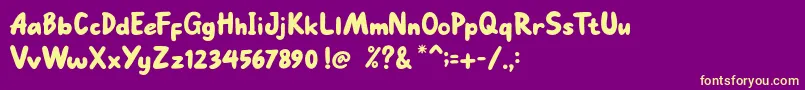 Go Mocha Font – Yellow Fonts on Purple Background
