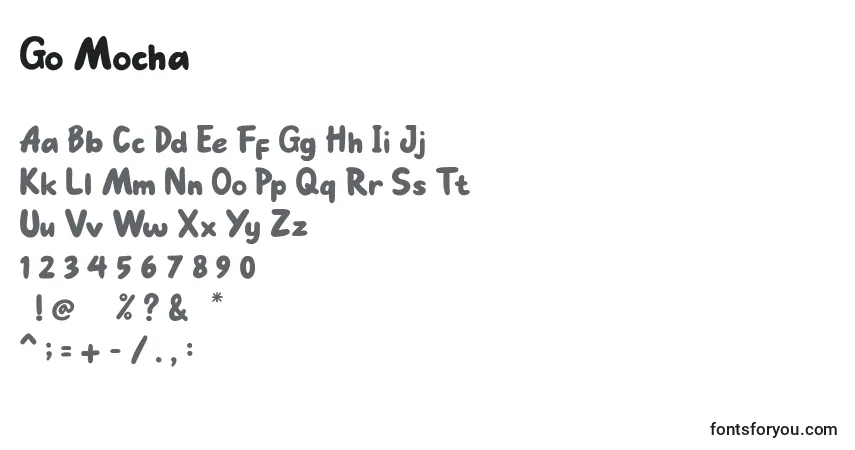 Czcionka Go Mocha (128092) – alfabet, cyfry, specjalne znaki