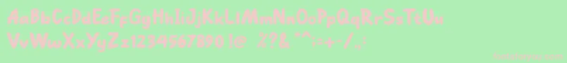 Go Mocha Font – Pink Fonts on Green Background