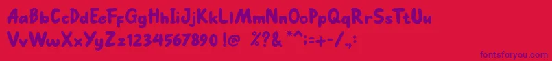 Go Mocha-Schriftart – Violette Schriften auf rotem Hintergrund