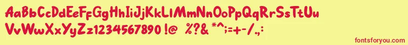 フォントGo Mocha – 赤い文字の黄色い背景