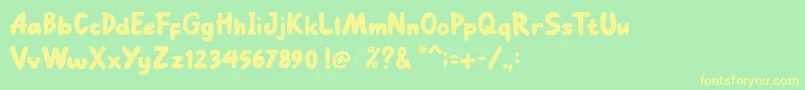 Go Mocha Font – Yellow Fonts on Green Background