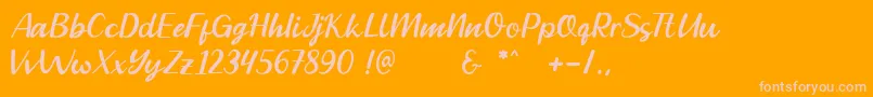 Go Orange-Schriftart – Rosa Schriften auf orangefarbenem Hintergrund