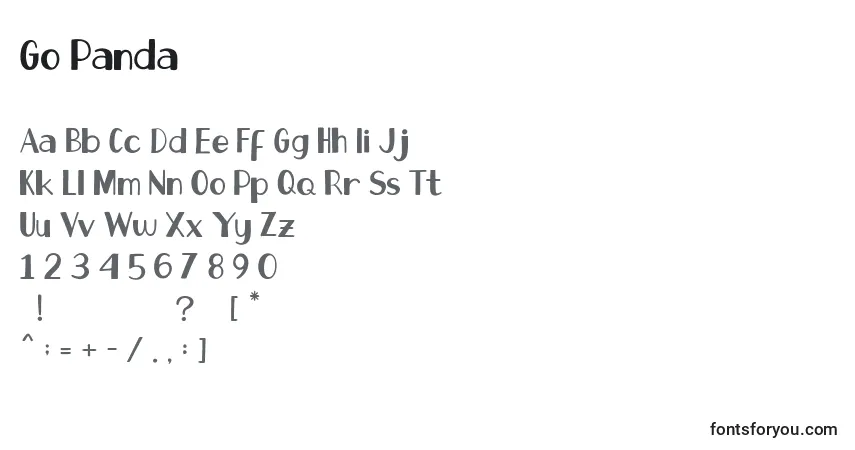 Schriftart Go Panda – Alphabet, Zahlen, spezielle Symbole