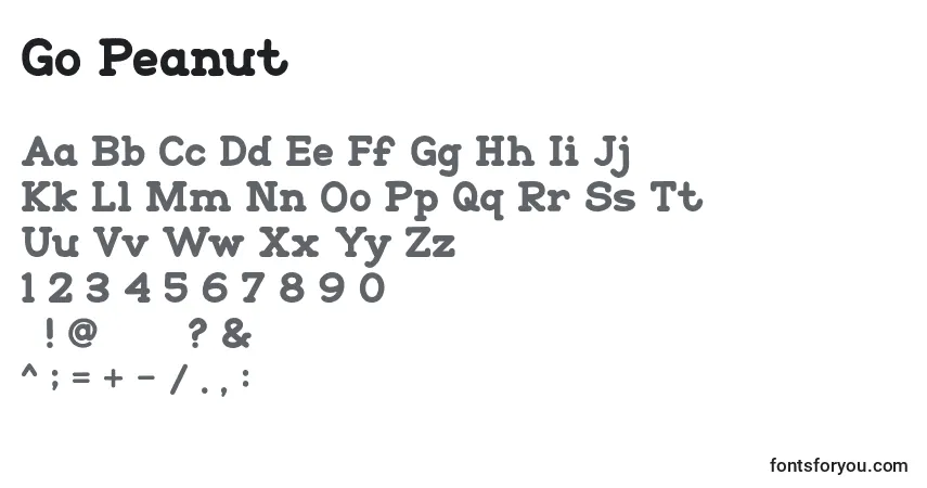 Schriftart Go Peanut – Alphabet, Zahlen, spezielle Symbole