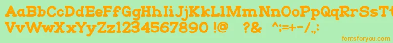 Go Peanut Font – Orange Fonts on Green Background