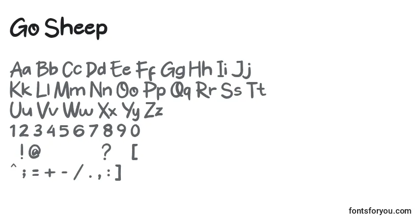 Schriftart Go Sheep – Alphabet, Zahlen, spezielle Symbole