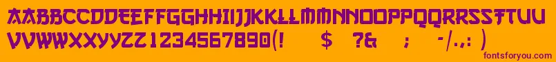 go3v2 Font – Purple Fonts on Orange Background