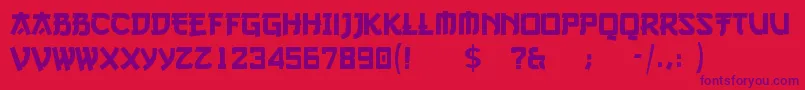 go3v2 Font – Purple Fonts on Red Background