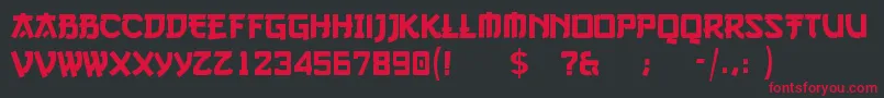 Czcionka go3v2 – czerwone czcionki na czarnym tle