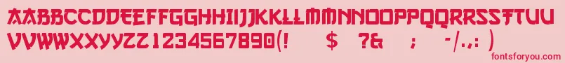 Fonte go3v2 – fontes vermelhas em um fundo rosa