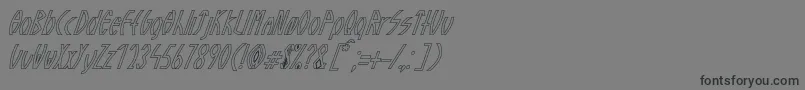 Шрифт GuazhiruItalicOutlined – чёрные шрифты на сером фоне