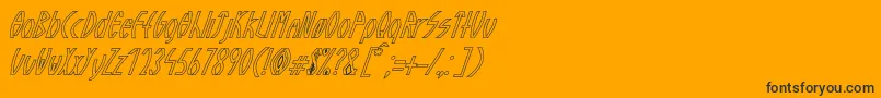 フォントGuazhiruItalicOutlined – 黒い文字のオレンジの背景