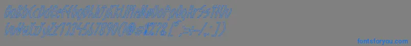 GuazhiruItalicOutlined Font – Blue Fonts on Gray Background