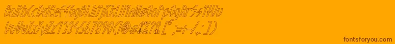 GuazhiruItalicOutlined Font – Brown Fonts on Orange Background
