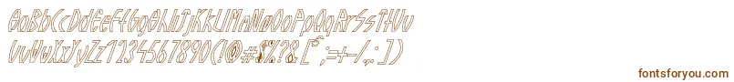 Шрифт GuazhiruItalicOutlined – коричневые шрифты на белом фоне