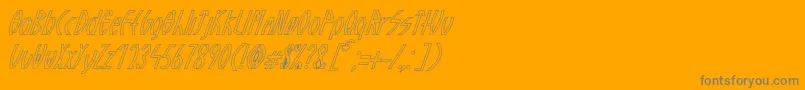 GuazhiruItalicOutlined Font – Gray Fonts on Orange Background