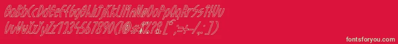 フォントGuazhiruItalicOutlined – 赤い背景に緑の文字