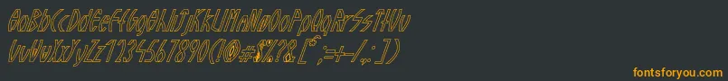 フォントGuazhiruItalicOutlined – 黒い背景にオレンジの文字