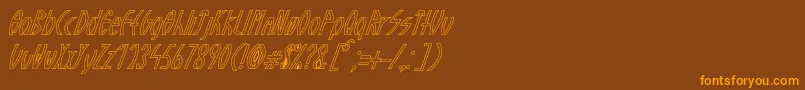 GuazhiruItalicOutlined Font – Orange Fonts on Brown Background