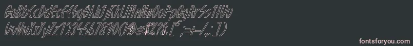 GuazhiruItalicOutlined-fontti – vaaleanpunaiset fontit mustalla taustalla
