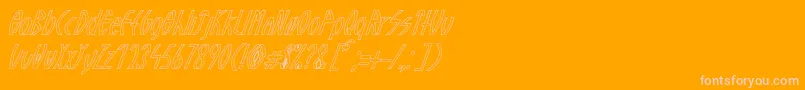 GuazhiruItalicOutlined-Schriftart – Rosa Schriften auf orangefarbenem Hintergrund