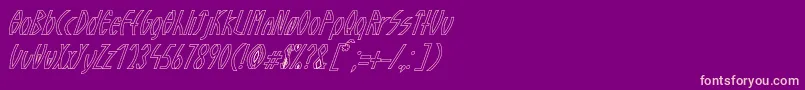 GuazhiruItalicOutlined Font – Pink Fonts on Purple Background