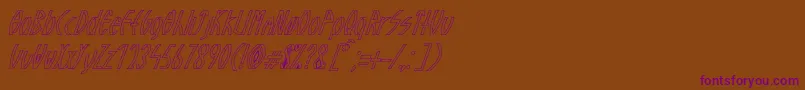 GuazhiruItalicOutlined Font – Purple Fonts on Brown Background