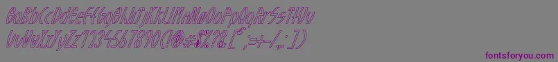 Шрифт GuazhiruItalicOutlined – фиолетовые шрифты на сером фоне