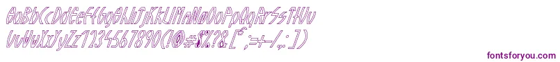 GuazhiruItalicOutlined Font – Purple Fonts on White Background
