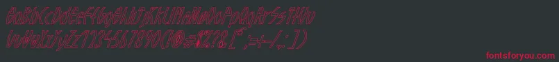 GuazhiruItalicOutlined Font – Red Fonts on Black Background