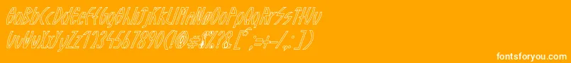 フォントGuazhiruItalicOutlined – オレンジの背景に白い文字