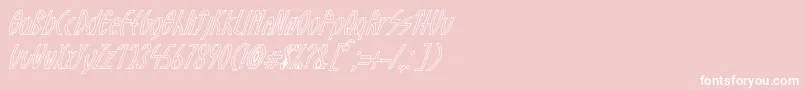 GuazhiruItalicOutlined-Schriftart – Weiße Schriften auf rosa Hintergrund