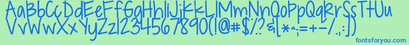 Kgdropsofjupiter Font – Blue Fonts on Green Background