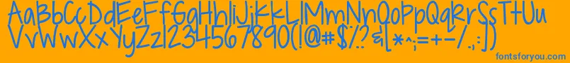 Kgdropsofjupiter-Schriftart – Blaue Schriften auf orangefarbenem Hintergrund