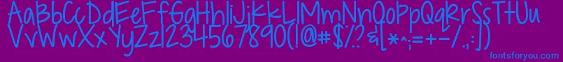 Kgdropsofjupiter-Schriftart – Blaue Schriften auf violettem Hintergrund