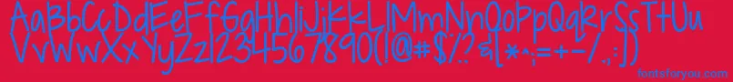 フォントKgdropsofjupiter – 赤い背景に青い文字