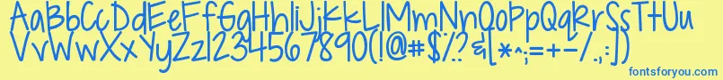 Kgdropsofjupiter Font – Blue Fonts on Yellow Background