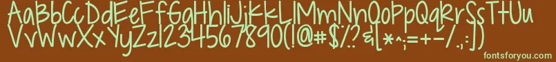 Kgdropsofjupiter Font – Green Fonts on Brown Background