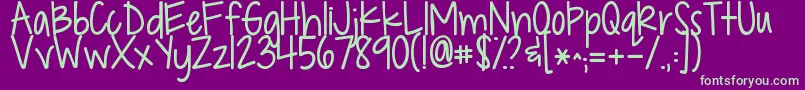 Kgdropsofjupiter-Schriftart – Grüne Schriften auf violettem Hintergrund