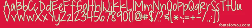 Kgdropsofjupiter Font – Green Fonts on Red Background