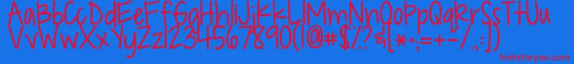 Kgdropsofjupiter Font – Red Fonts on Blue Background