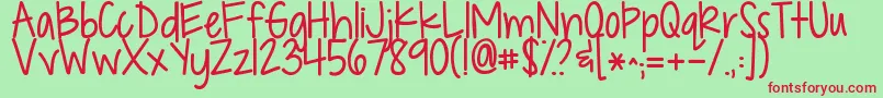Kgdropsofjupiter Font – Red Fonts on Green Background
